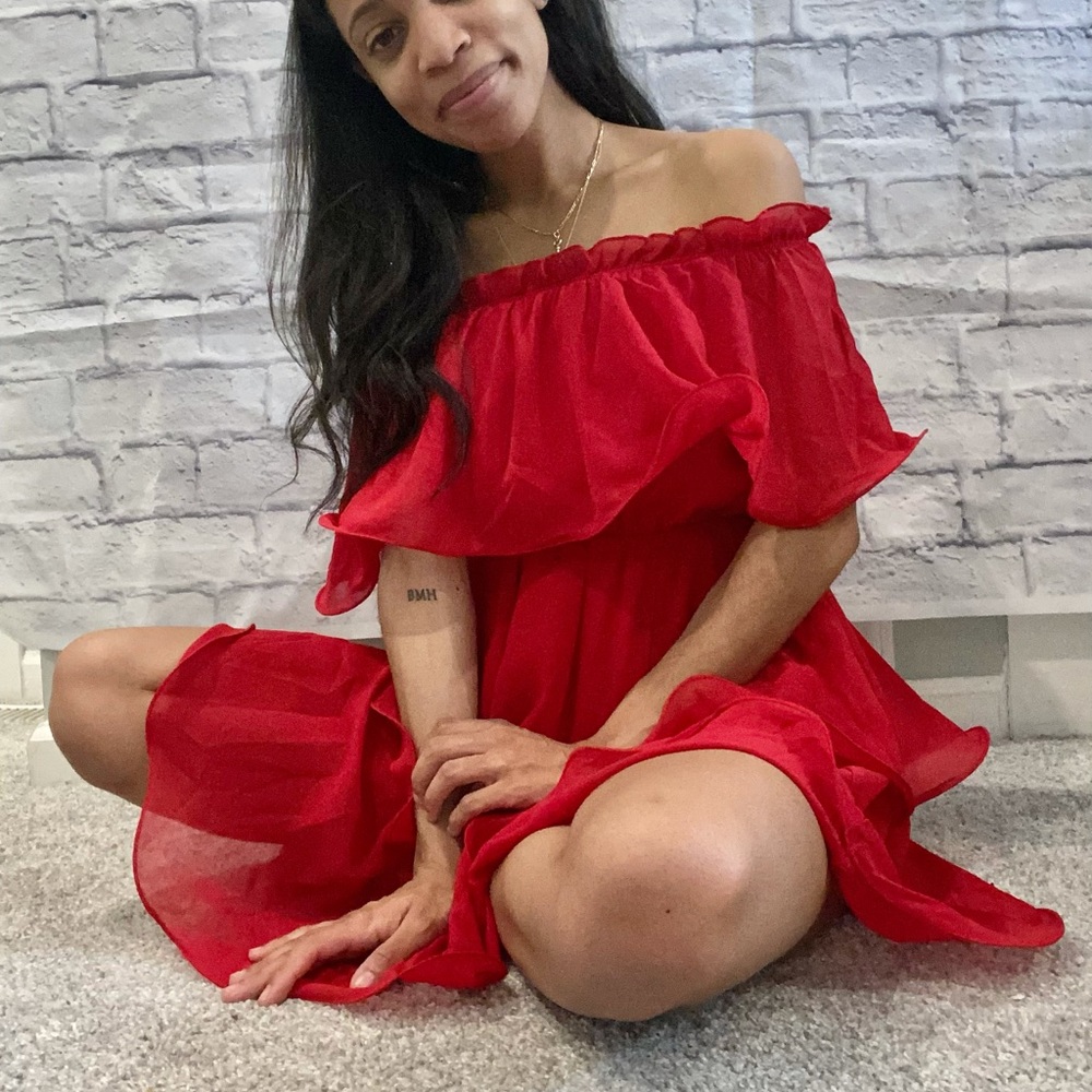 Ruffle Red Dress